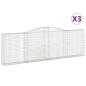 vidaXL Cesti Gabbioni ad Arco 3 pz 400x30x120/140 cm Ferro Zincato vidaXL Cesti Gabbioni ad Arco 3 pz 400x30x120/140 cm Ferro Zincato