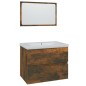 vidaXL Set di Mobili da Bagno Rovere Fumo in Legno Multistrato