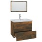 vidaXL Set di Mobili da Bagno Rovere Fumo in Legno Multistrato