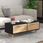 Tavolino Nero 80x40x30 cm Legno Multistrato e Massello di Pino Tavolino Nero 80x40x30 cm Legno Multistrato e Massello di Pino