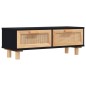Tavolino Nero 80x40x30 cm Legno Multistrato e Massello di Pino Tavolino Nero 80x40x30 cm Legno Multistrato e Massello di Pino