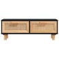 Tavolino Nero 80x40x30 cm Legno Multistrato e Massello di Pino Tavolino Nero 80x40x30 cm Legno Multistrato e Massello di Pino