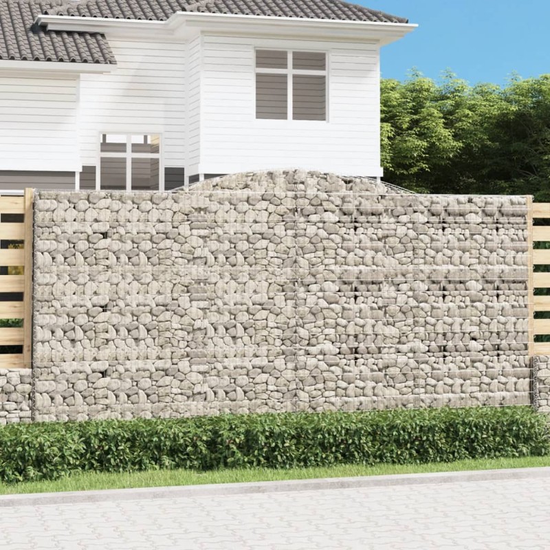 vidaXL Cesti Gabbioni ad Arco 2 pz 400x30x200/220 cm Ferro Zincato vidaXL Cesti Gabbioni ad Arco 2 pz 400x30x200/220 cm Ferro Zincato