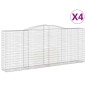 vidaXL Cesti Gabbioni ad Arco 4 pz 400x50x160/180 cm Ferro Zincato vidaXL Cesti Gabbioni ad Arco 4 pz 400x50x160/180 cm Ferro Zincato