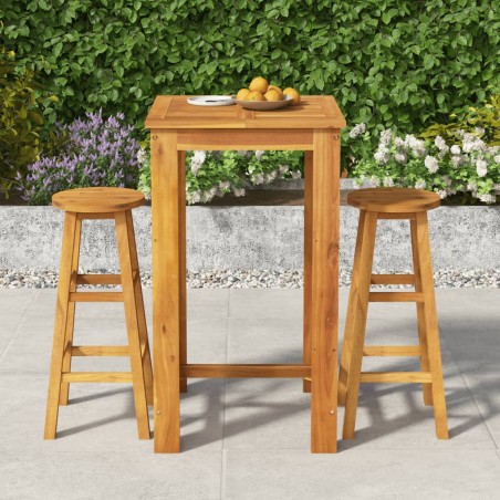 vidaXL Set da Bar da Giardino 3 pz in Legno Massello di Acacia