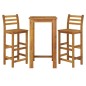 vidaXL Set da Bar da Giardino 3 pz in Legno Massello di Acacia vidaXL Set da Bar da Giardino 3 pz in Legno Massello di Acacia