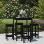 vidaXL Set Bar da Giardino 5 pz Nero in Legno Massello di Pino vidaXL Set Bar da Giardino 5 pz Nero in Legno Massello di Pino