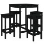 vidaXL Set Bar da Giardino 5 pz Nero in Legno Massello di Pino vidaXL Set Bar da Giardino 5 pz Nero in Legno Massello di Pino