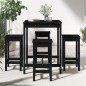 vidaXL Set Bar da Giardino 5 pz Nero in Legno Massello di Pino vidaXL Set Bar da Giardino 5 pz Nero in Legno Massello di Pino