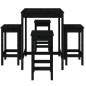 vidaXL Set Bar da Giardino 5 pz Nero in Legno Massello di Pino vidaXL Set Bar da Giardino 5 pz Nero in Legno Massello di Pino