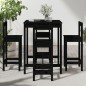 vidaXL Set Bar da Giardino 5 pz Nero in Legno Massello di Pino vidaXL Set Bar da Giardino 5 pz Nero in Legno Massello di Pino