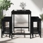 vidaXL Set Bar da Giardino 5 pz Nero in Legno Massello di Pino vidaXL Set Bar da Giardino 5 pz Nero in Legno Massello di Pino