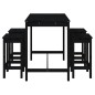 vidaXL Set Bar da Giardino 5 pz Nero in Legno Massello di Pino vidaXL Set Bar da Giardino 5 pz Nero in Legno Massello di Pino