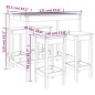 vidaXL Set Bar da Giardino 5 pz Nero in Legno Massello di Pino vidaXL Set Bar da Giardino 5 pz Nero in Legno Massello di Pino