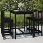 vidaXL Set Bar da Giardino 5 pz Nero in Legno Massello di Pino vidaXL Set Bar da Giardino 5 pz Nero in Legno Massello di Pino