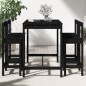 vidaXL Set Bar da Giardino 5 pz Nero in Legno Massello di Pino vidaXL Set Bar da Giardino 5 pz Nero in Legno Massello di Pino