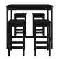 vidaXL Set Bar da Giardino 5 pz Nero in Legno Massello di Pino vidaXL Set Bar da Giardino 5 pz Nero in Legno Massello di Pino