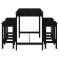 vidaXL Set Bar da Giardino 5 pz Nero in Legno Massello di Pino vidaXL Set Bar da Giardino 5 pz Nero in Legno Massello di Pino