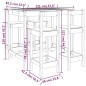 vidaXL Set Bar da Giardino 5 pz Nero in Legno Massello di Pino vidaXL Set Bar da Giardino 5 pz Nero in Legno Massello di Pino