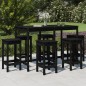 vidaXL Set Bar da Giardino 7 pz Nero in Legno Massello di Pino vidaXL Set Bar da Giardino 7 pz Nero in Legno Massello di Pino