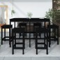 vidaXL Set Bar da Giardino 7 pz Nero in Legno Massello di Pino vidaXL Set Bar da Giardino 7 pz Nero in Legno Massello di Pino