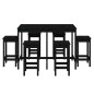 vidaXL Set Bar da Giardino 7 pz Nero in Legno Massello di Pino vidaXL Set Bar da Giardino 7 pz Nero in Legno Massello di Pino