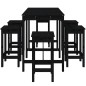 vidaXL Set Bar da Giardino 7 pz Nero in Legno Massello di Pino vidaXL Set Bar da Giardino 7 pz Nero in Legno Massello di Pino
