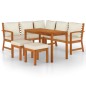 vidaXL Set da Pranzo da Giardino 6pz con Cuscini Legno Massello Acacia vidaXL Set da Pranzo da Giardino 6pz con Cuscini Legno Massello Acacia