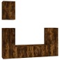 Set di Mobili Porta TV 5 pz Rovere Fumo in Legno Multistrato Set di Mobili Porta TV 5 pz Rovere Fumo in Legno Multistrato