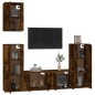 Set di Mobili Porta TV 5 pz Rovere Fumo in Legno Multistrato Set di Mobili Porta TV 5 pz Rovere Fumo in Legno Multistrato