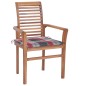 Sedie da Pranzo 2 pz e Cuscini Rossi a Quadri Massello di Teak Sedie da Pranzo 2 pz e Cuscini Rossi a Quadri Massello di Teak