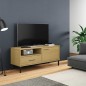 Mobile TV con Gambe Metallo Marrone Legno Massello di Pino OSLO Mobile TV con Gambe Metallo Marrone Legno Massello di Pino OSLO