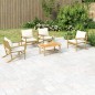 vidaXL Set Salotto da Giardino 5pz con Cuscini Bianco Crema in Bambù vidaXL Set Salotto da Giardino 5pz con Cuscini Bianco Crema in Bambù