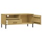 Mobile TV con Gambe Metallo Marrone Legno Massello di Pino OSLO Mobile TV con Gambe Metallo Marrone Legno Massello di Pino OSLO