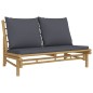 vidaXL Set Salotto da Giardino 4pz con Cuscini Grigio Scuro Bambù