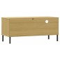 Mobile TV con Gambe Metallo Marrone Legno Massello di Pino OSLO Mobile TV con Gambe Metallo Marrone Legno Massello di Pino OSLO
