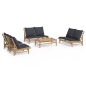 vidaXL Set Salotto da Giardino 5pz con Cuscini Grigio Scuro Bambù vidaXL Set Salotto da Giardino 5pz con Cuscini Grigio Scuro Bambù