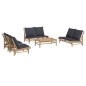 vidaXL Set Salotto da Giardino 5pz con Cuscini Grigio Scuro Bambù vidaXL Set Salotto da Giardino 5pz con Cuscini Grigio Scuro Bambù