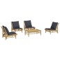 vidaXL Set Salotto da Giardino 5pz con Cuscini Grigio Scuro Bambù