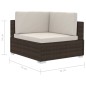 Poltrone Modulari ad Angolo con Cuscini 2 pz Polyrattan Marrone Poltrone Modulari ad Angolo con Cuscini 2 pz Polyrattan Marrone
