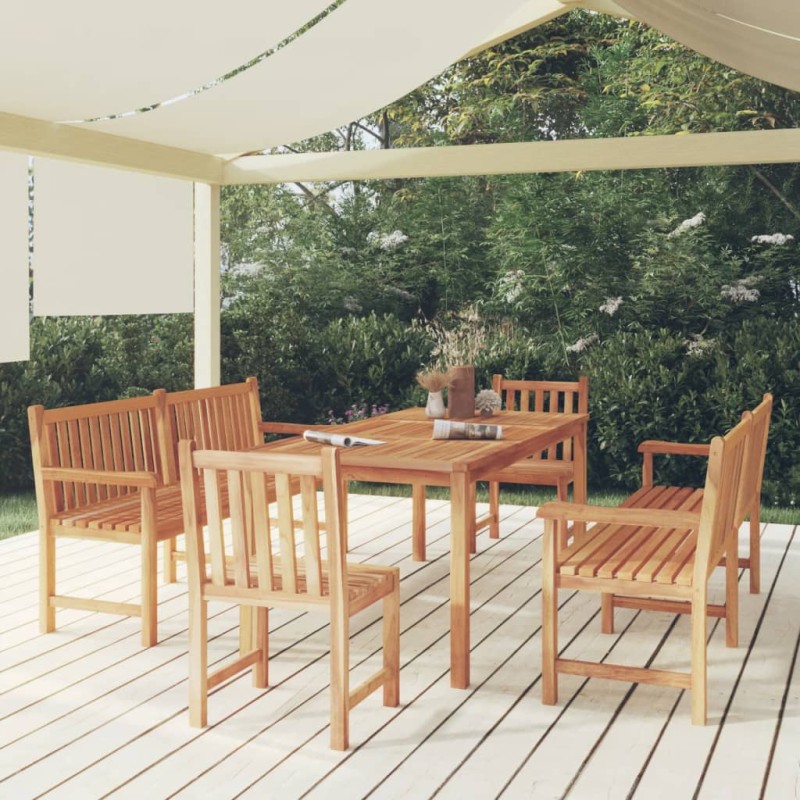 vidaXL Set da Pranzo per Giardino 5 pz in Legno Massello di Teak vidaXL Set da Pranzo per Giardino 5 pz in Legno Massello di Teak