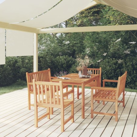 vidaXL Set da Pranzo per Giardino 5 pz in Legno Massello di Teak