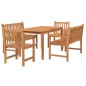 vidaXL Set da Pranzo per Giardino 5 pz in Legno Massello di Teak vidaXL Set da Pranzo per Giardino 5 pz in Legno Massello di Teak