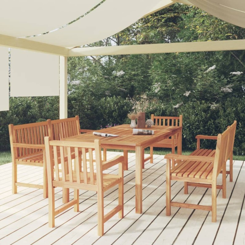 vidaXL Set da Pranzo per Giardino 5 pz in Legno Massello di Teak vidaXL Set da Pranzo per Giardino 5 pz in Legno Massello di Teak