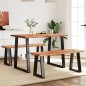 vidaXL Set da Pranzo 3 pz con Bordi Vivi in Legno Massello di Acacia vidaXL Set da Pranzo 3 pz con Bordi Vivi in Legno Massello di Acacia