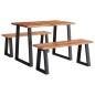 vidaXL Set da Pranzo 3 pz con Bordi Vivi in Legno Massello di Acacia vidaXL Set da Pranzo 3 pz con Bordi Vivi in Legno Massello di Acacia
