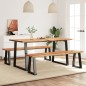 vidaXL Set da Pranzo 3 pz con Bordi Vivi in Legno Massello di Acacia vidaXL Set da Pranzo 3 pz con Bordi Vivi in Legno Massello di Acacia