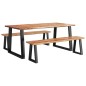 vidaXL Set da Pranzo 3 pz con Bordi Vivi in Legno Massello di Acacia vidaXL Set da Pranzo 3 pz con Bordi Vivi in Legno Massello di Acacia