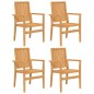 vidaXL Sedie da Giardino Impilabili 4 pz 56,5x57,5x91 cm Massello Teak vidaXL Sedie da Giardino Impilabili 4 pz 56,5x57,5x91 cm Massello Teak