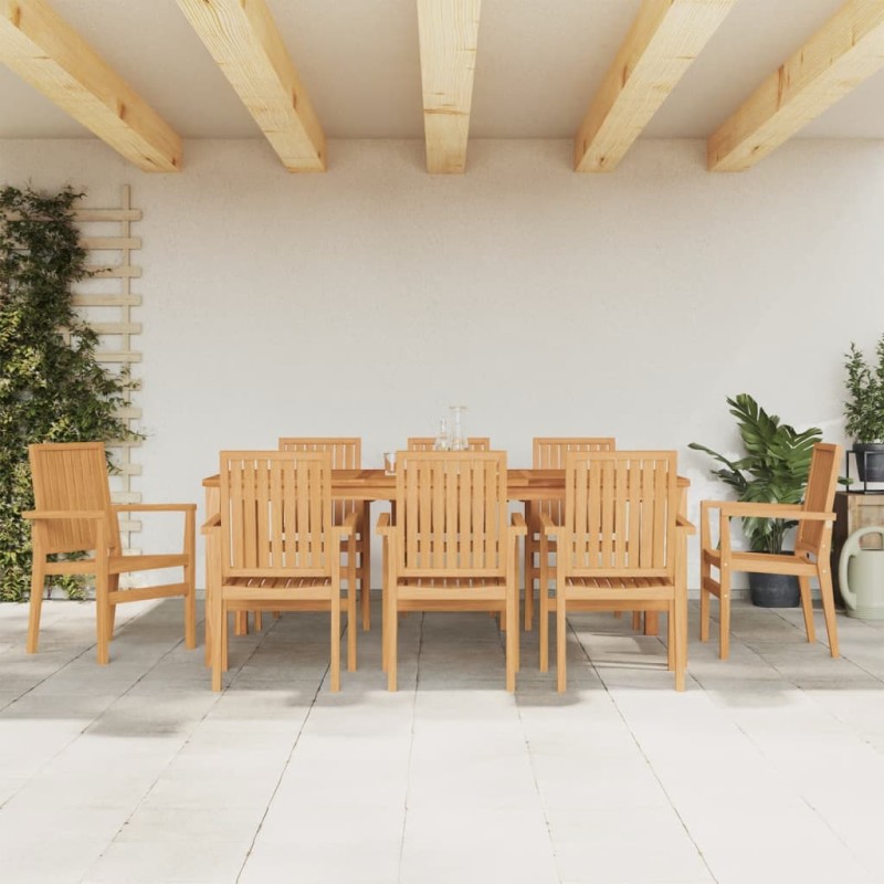 vidaXL Sedie da Giardino Impilabili 8 pz 56,5x57,5x91 cm Massello Teak vidaXL Sedie da Giardino Impilabili 8 pz 56,5x57,5x91 cm Massello Teak